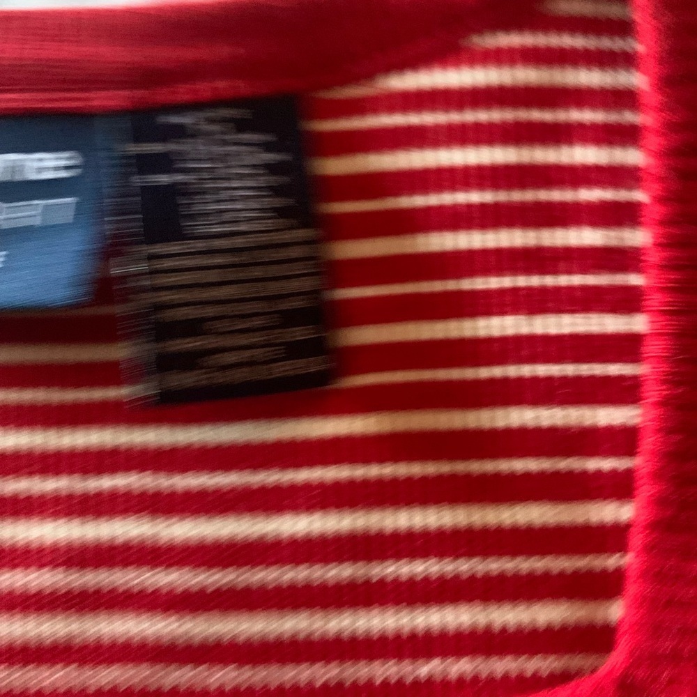 Liz Claiborne Petite Red and White Striped Top Size Medium P - Picture 6 of 7